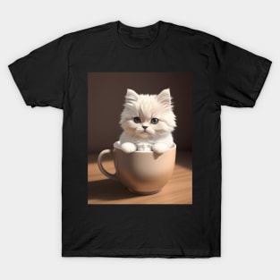 Adorable Persian Cat Illustration- Modern Digital Art T-Shirt